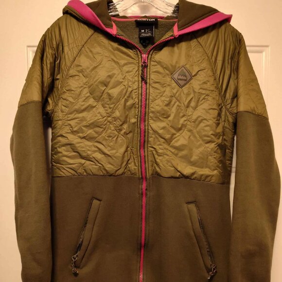 Burton Khalsa 2-way-zip Green w/pink trim fleece jacket - Medium - Picture 1 of 15